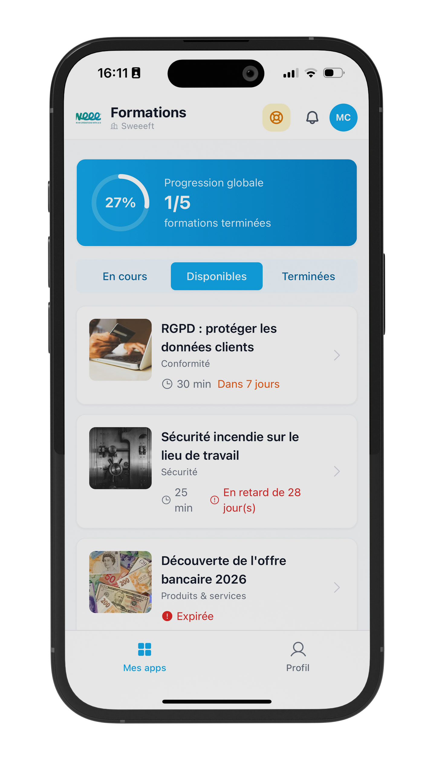 Assignation intelligente — Catalogue des parcours disponibles avec inscription